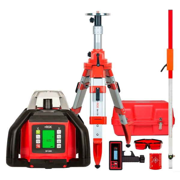 Комплект: ротационный нивелир RGK SP-500 + штатив рейка купить по низкой цене | МАКСПРОФИТ